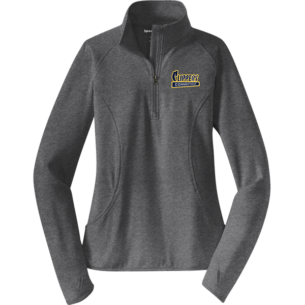 CT Clippers Ladies Sport-Wick Stretch 1/4-Zip Pullover