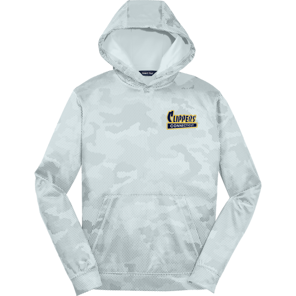 CT Clippers Youth Sport-Wick CamoHex Fleece Hooded Pullover