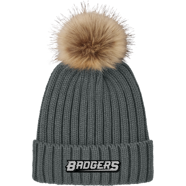 Allegheny Badgers Faux Fur Pom Beanie