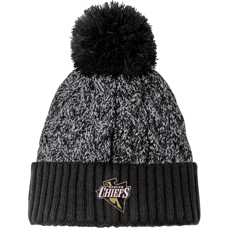Mercer Chiefs New Era Marled Knit Pom Beanie