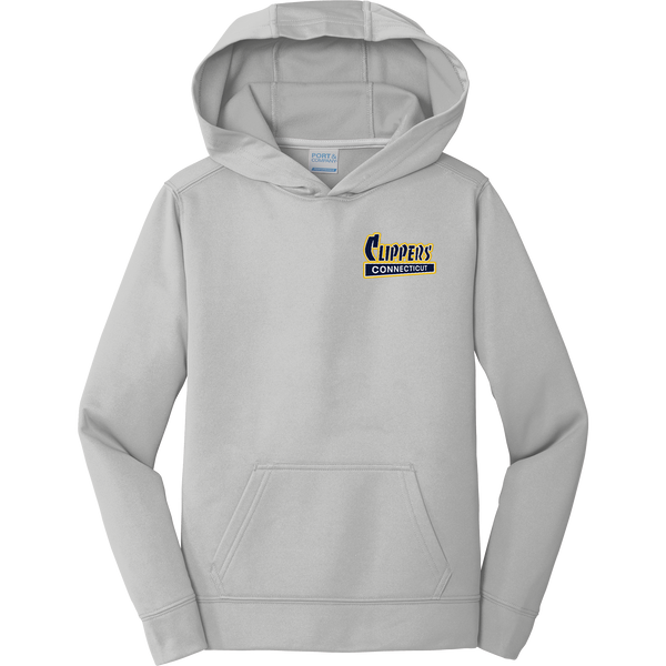 CT Clippers Youth Performance Fleece Pullover Hooded Sweatshirt
